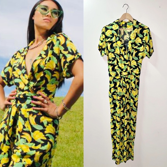 banana print jumpsuit